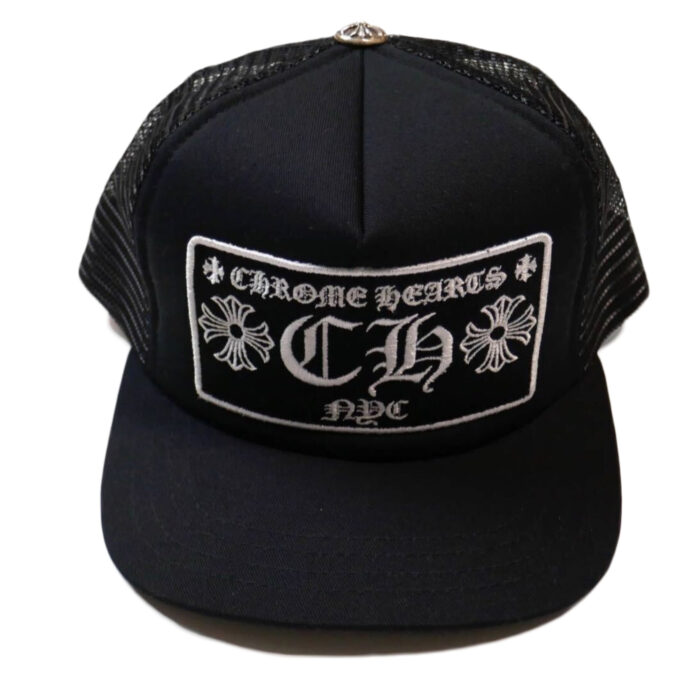 Chrome Hearts CH New York City Trucker Hat BlackBlack Front