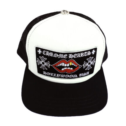 Chrome Hearts Chomper Hollywood Trucker Hat BlackWhite Front
