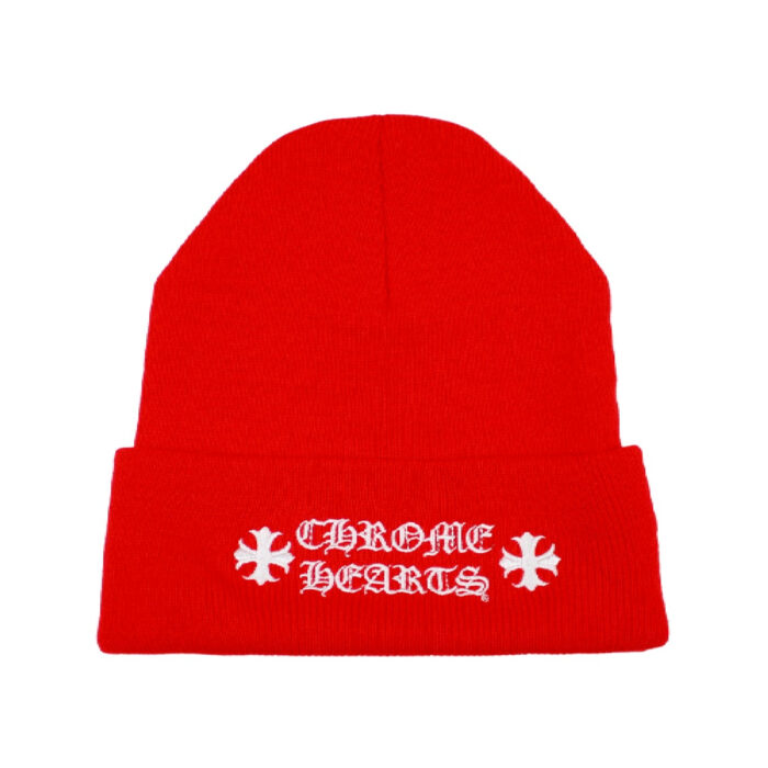 Chrome Hearts Logo Beanie Red Front