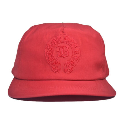 Chrome Hearts x Bella Hadid Slouch 5 Panel Hat Red Front